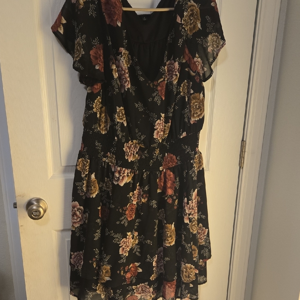 Torrid Black Floral Mini Dress
